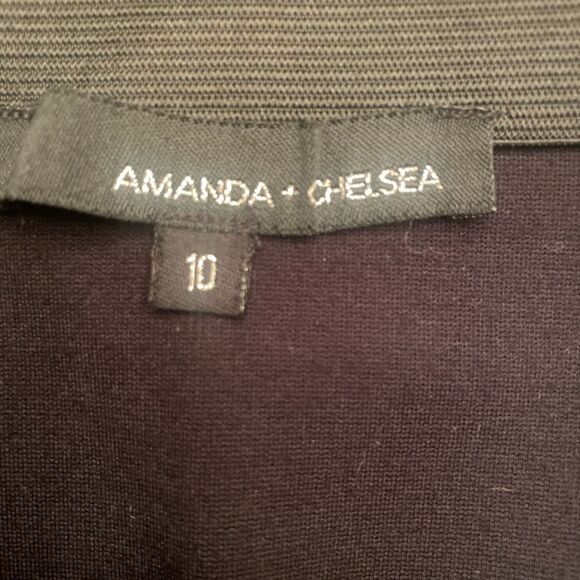 Amanda & Chelsea Black Midi Pencil Skirt Size 10 - Picture 6 of 7